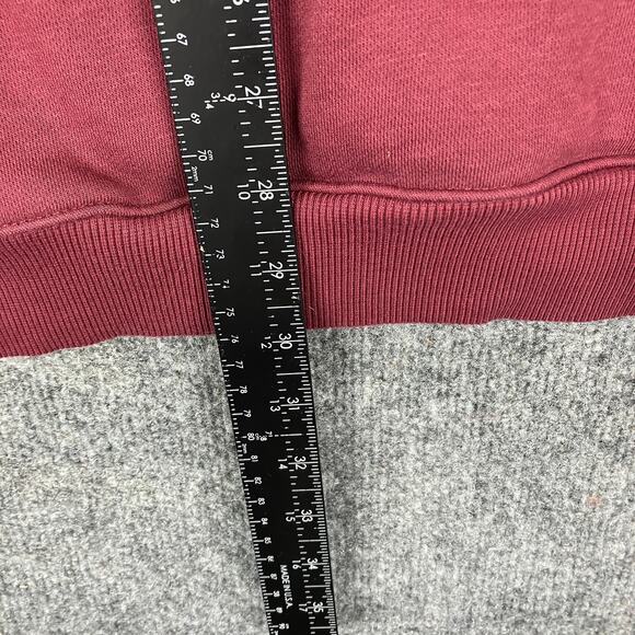 Reebok Hoodie Mens XL Maroon Pullover Fleece Sweatshirt Kangaroo Pocket Casual - Picture 5 of 9
